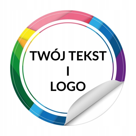 Naklejki wodoodporne reklamowe 2x2 cm 200 sztuk