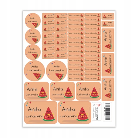 Naklejki z imieniem twojego dziecka do szkoły lub przedszkola - ARBUZ