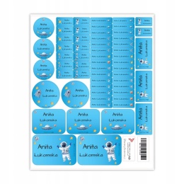 Naklejki z imieniem twojego dziecka do szkoły lub przedszkola - ASTRONAUTA