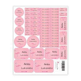 Naklejki z imieniem twojego dziecka do szkoły lub przedszkola - FLAMING