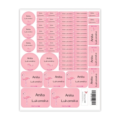 Naklejki z imieniem twojego dziecka do szkoły lub przedszkola - FLAMING