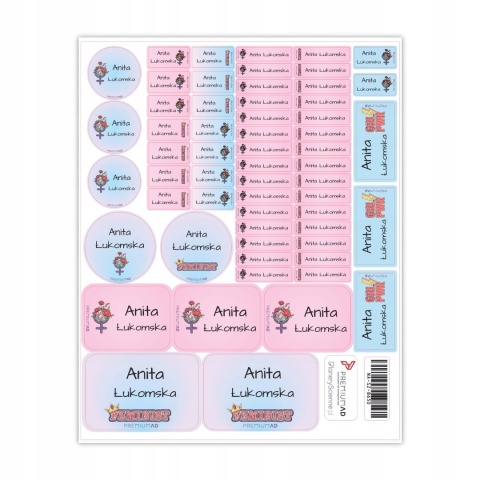 Naklejki z imieniem twojego dziecka do szkoły lub przedszkola - GIRL BOSS