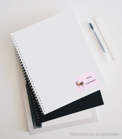 Naklejki z imieniem twojego dziecka do szkoły lub przedszkola - KONIE