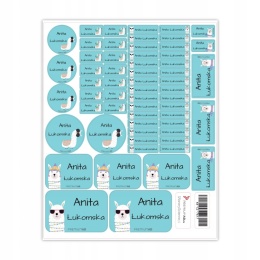 Naklejki z imieniem twojego dziecka do szkoły lub przedszkola - LAMA