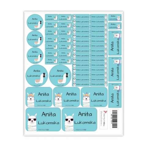 Naklejki z imieniem twojego dziecka do szkoły lub przedszkola - LAMA
