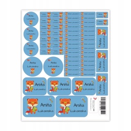 Naklejki z imieniem twojego dziecka do szkoły lub przedszkola - LISEK