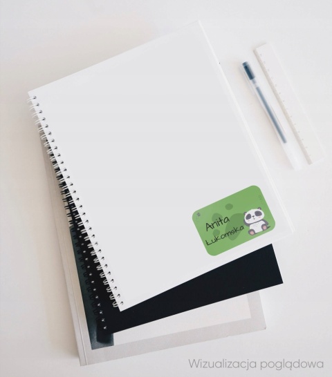 Naklejki z imieniem twojego dziecka do szkoły lub przedszkola - PANDA