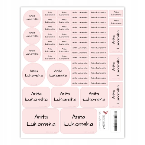 Naklejki z imieniem twojego dziecka do szkoły lub przedszkola - PINK