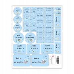 Naklejki z imieniem twojego dziecka do szkoły lub przedszkola - SAMOLOT