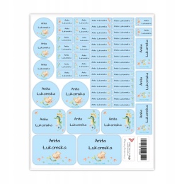 Naklejki z imieniem twojego dziecka do szkoły lub przedszkola - SYRENKA