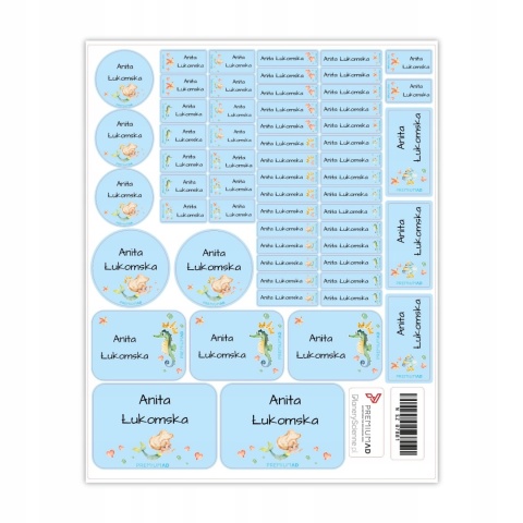 Naklejki z imieniem twojego dziecka do szkoły lub przedszkola - SYRENKA