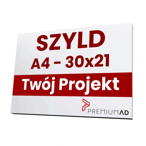 Trwały solidny szyld z dibondu Tablica reklamowa Slim A4 30x21cm