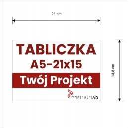Trwały solidny szyld z dibondu Tablica reklamowa Slim A5 21x15cm