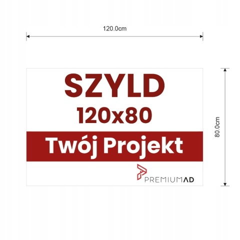Trwały solidny szyld z dibondu Tablica reklamowa Slim 120x80cm
