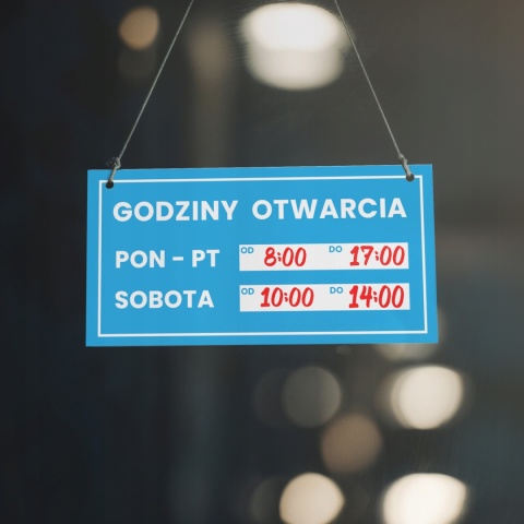 Tabliczka godziny otwarcia 30x15cm, suchościeralna