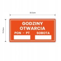 Tabliczka informacyjna godziny otwarcia sklepu