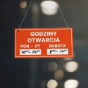 Tabliczka informacyjna godziny otwarcia sklepu