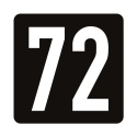 Tabliczka na drzwi 8x8 cm czarna numer 72