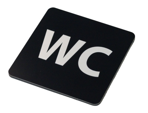 Tabliczka na drzwi 8x8 cm czarna numer 74