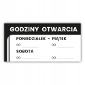 Tabliczka z godzinami otwarcia 30x15cm zmywalna