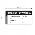 Tabliczka z godzinami otwarcia 30x15cm zmywalna
