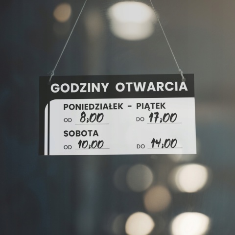 Tabliczka z godzinami otwarcia 30x15cm zmywalna