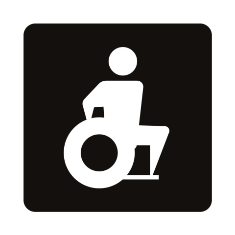 Tabliczka 8x8 cm czarna, WC dla niepełnosprawnych