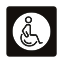 Tabliczka 8x8 cm czarna, WC dla niepełnosprawnych