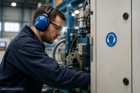 Naklejka 8 cm - Nakaz używania pojemnika na śmieci - M030