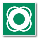 Naklejka BHP 8 cm - Koło ratunkowe - E040