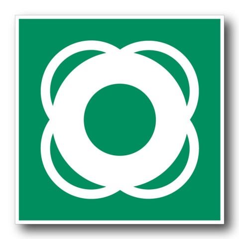 Naklejka BHP 8 cm - Koło ratunkowe - E040