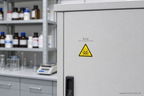 Naklejka BHP 8 cm - Ostrzeżenie przed osuwającym się śniegiem z dachu - W040