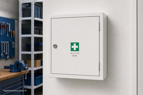 Naklejka BHP 8 cm - Wyjście ewakuacyjne (lewostronne) - E001