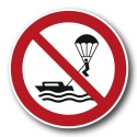 Naklejka BHP 8 cm - Zakaz uprawiania parasailingu - P066