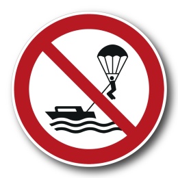 Naklejka BHP 8 cm - Zakaz uprawiania parasailingu - P066