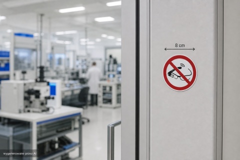 Naklejka BHP 8 cm - Zakaz wiązania węzłów na linie - P030