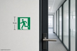 Naklejka BHP 15 cm - Drabina ewakuacyjna - E059