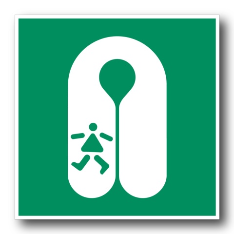 Naklejka BHP 15 cm - Kamizelka ratunkowa dla dzieci - E045