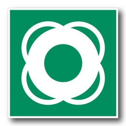 Naklejka BHP 15 cm - Koło ratunkowe - E040