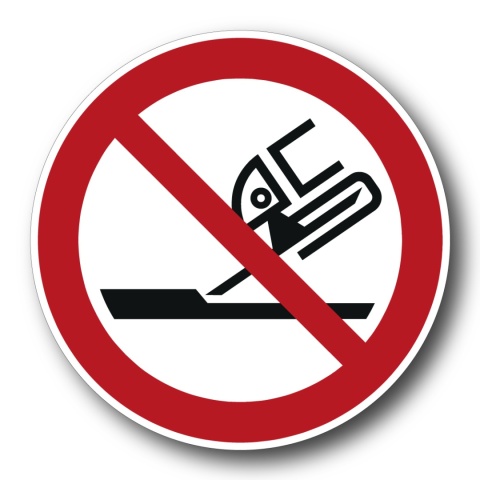 Naklejka BHP 15 cm - Zakaz używania szlifierki - P032