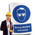 Naklejka 20x30 cm STOSUJ OKULARY OCHRONNE