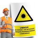 Naklejka 20x30cm UWAGA NIE PATRZEĆ I NIE WCHODZIĆ W WIĄZKĘ PROMIENIA LASEROWEGO