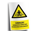 Naklejka PVC 20x30cm UWAGA NIEBEZPIECZEŃSTWO ZGNIECENIA BOCZNEGO