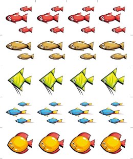 Naklejki edukacyjne dla dzieci (ryby) - 20 szt. M018