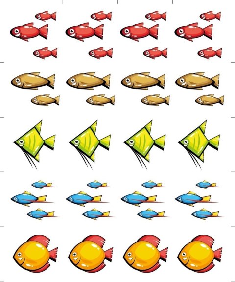 Naklejki edukacyjne dla dzieci (ryby) - 20 szt. M018