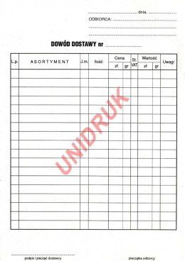 Dowód dostawy - druk