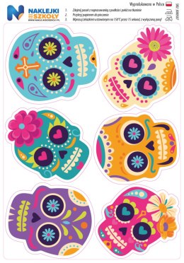 Naprasowanki meksykańska czaszka - zestaw 6 sztuk