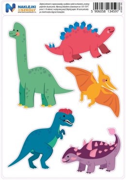 Naprasowanki z rysunkowymi dinozaurami - zestaw 5 sztuk