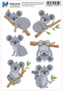 Naklejki miś Koala zestaw 6 sztuk