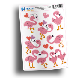 Naklejki różowe flamingi zestaw 10 sztuk